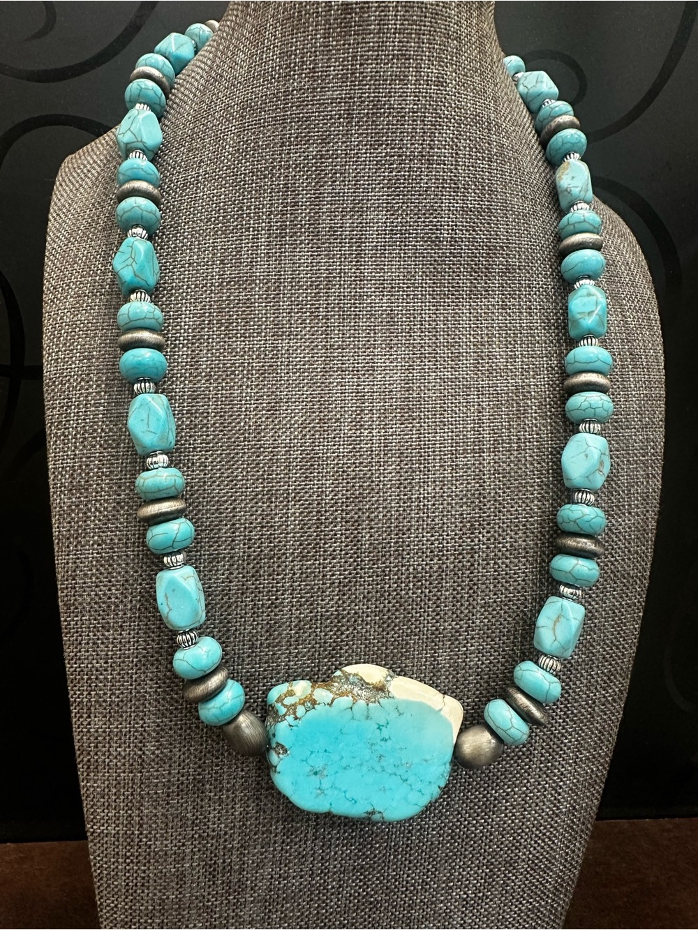 Turquoise Statement Beaded Necklace - Women Jewelry